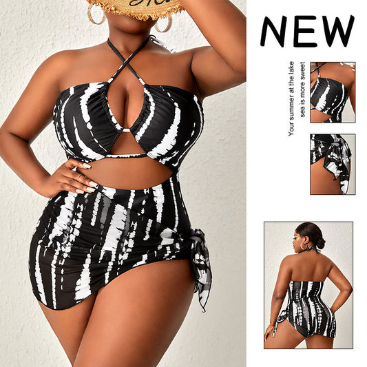 S20 -Stripped Black and plus size swimwear