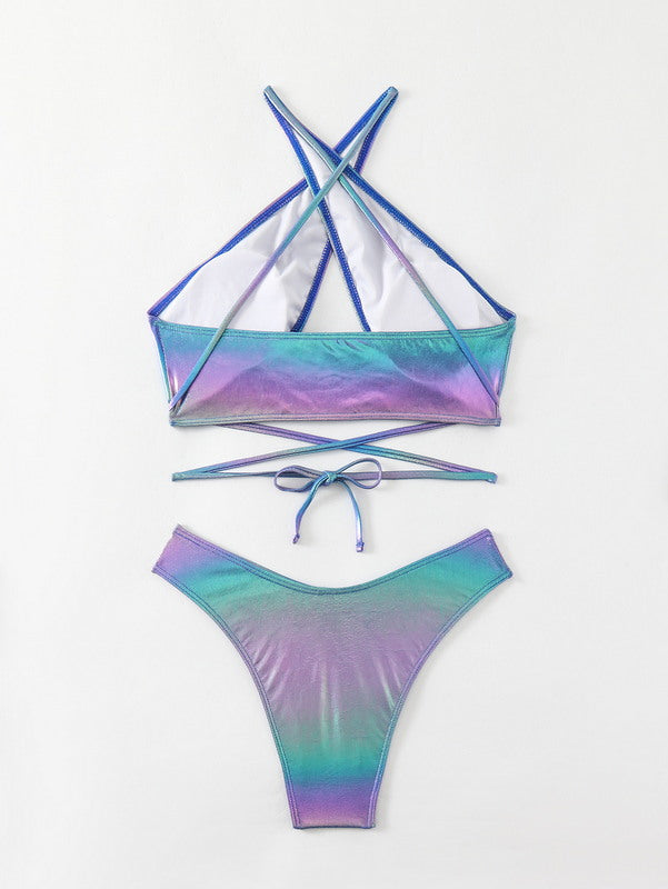 S5-Blue metallic swimwear