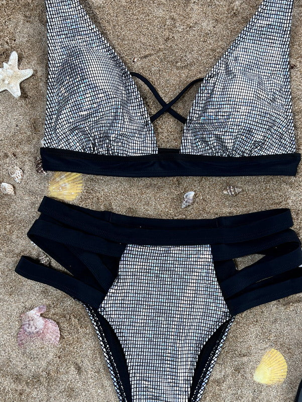 S2-2 piece Black and grey swimwear