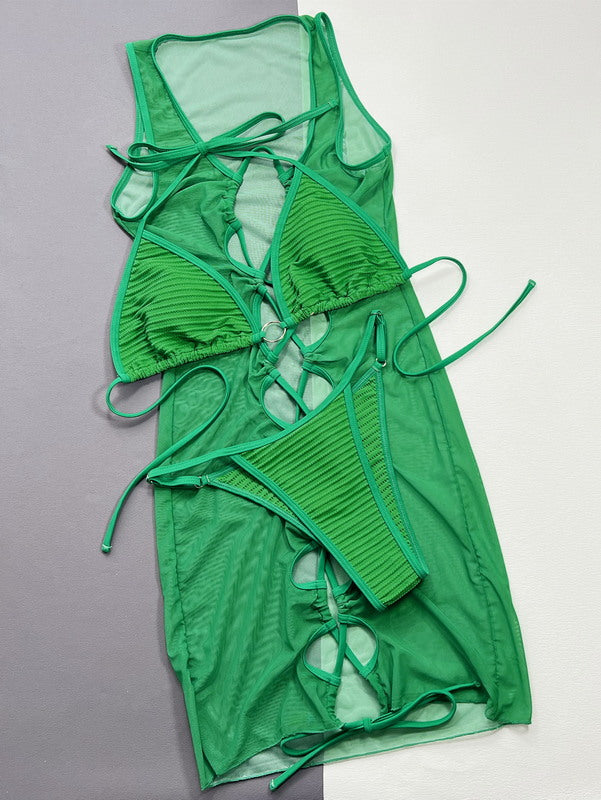 S25 -Green 3 piece swimwear