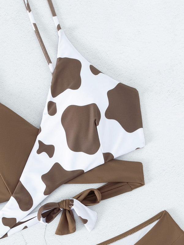 S18 -Brown cow print bikini set