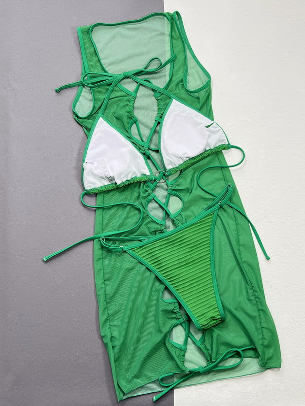 S25 -Green 3 piece swimwear