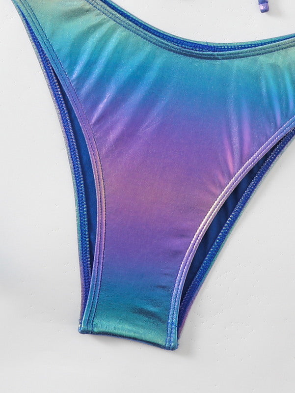 S5-Blue metallic swimwear