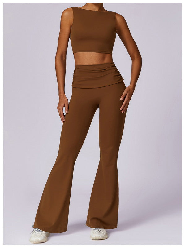 Brown 2 piece yoga set